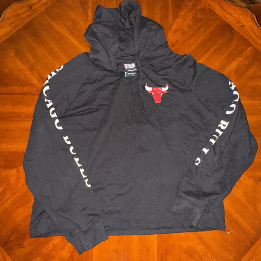 Vintage Y2K Chicago Bulls  NBA Basketball Logo‎ Cropped Hoodie Sweatshirt XL